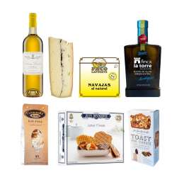 Cesta de navidad con productos gourmet